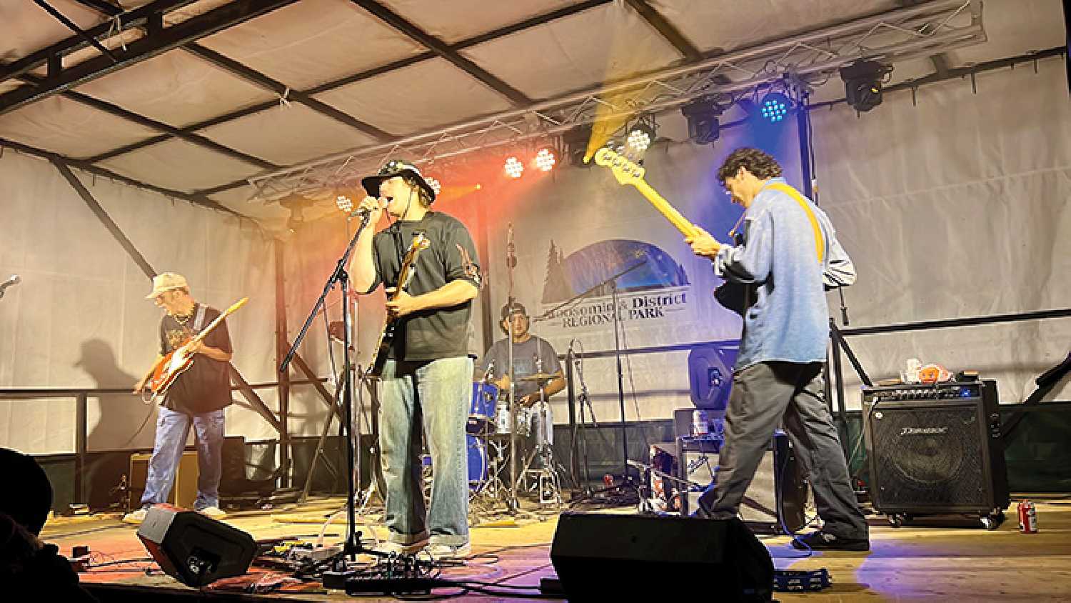 The Blu Beach Band performing at Moosomin Regional Park.